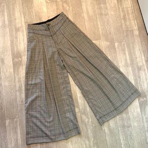 Free People wide legs plaid pants